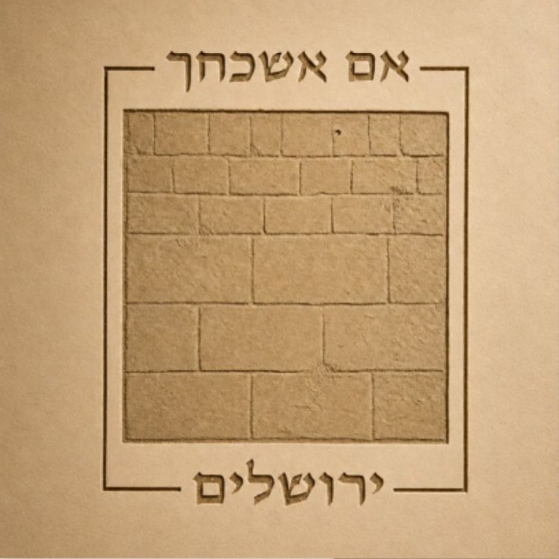דגם הכותל המערבי עם הכיתוב אם אשכחך ירושלים
