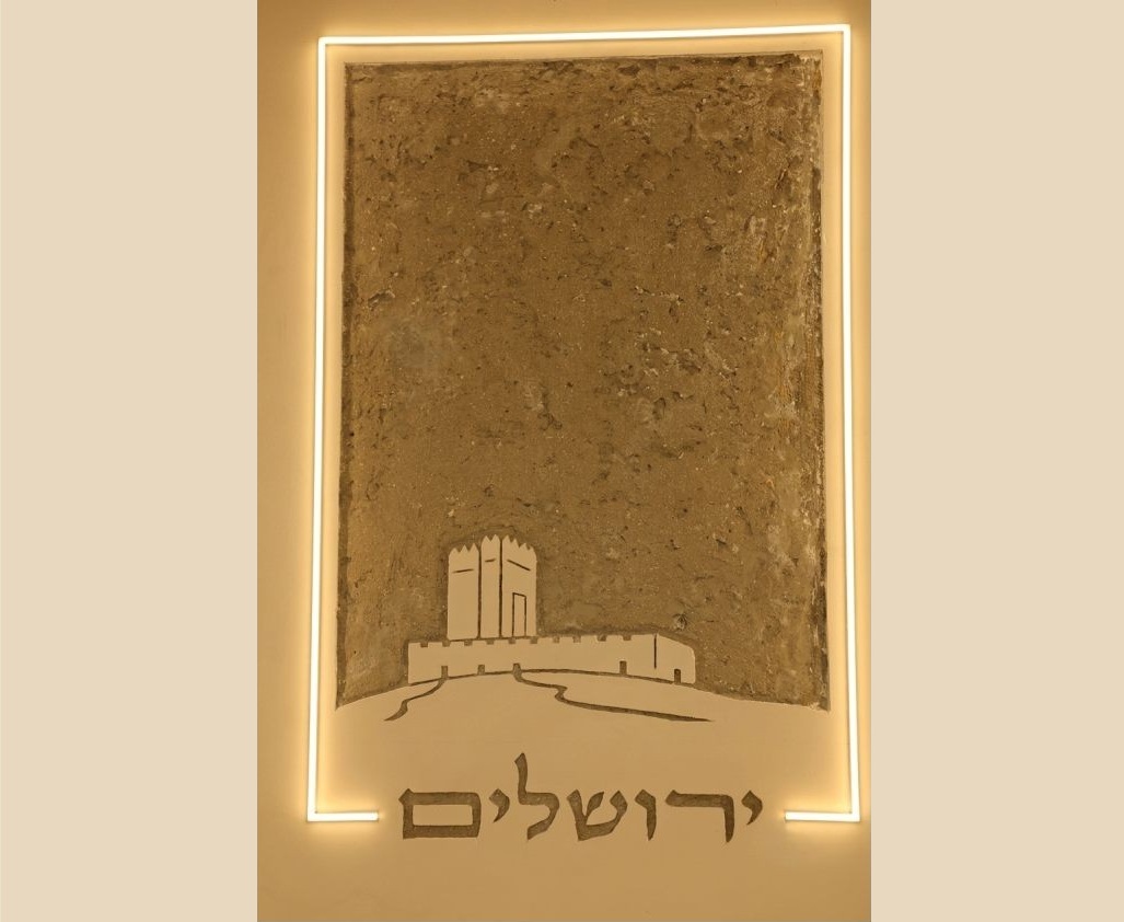 דגם בית המקדש עם מסגרת תאורת LED